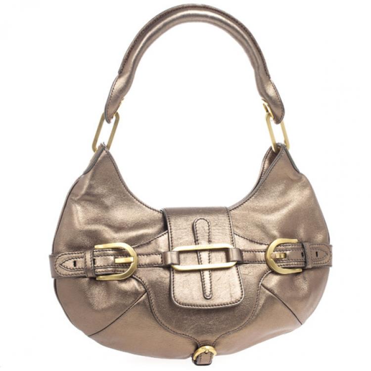 Pre Owned Jimmy Choo Metallic Tulita Hobo