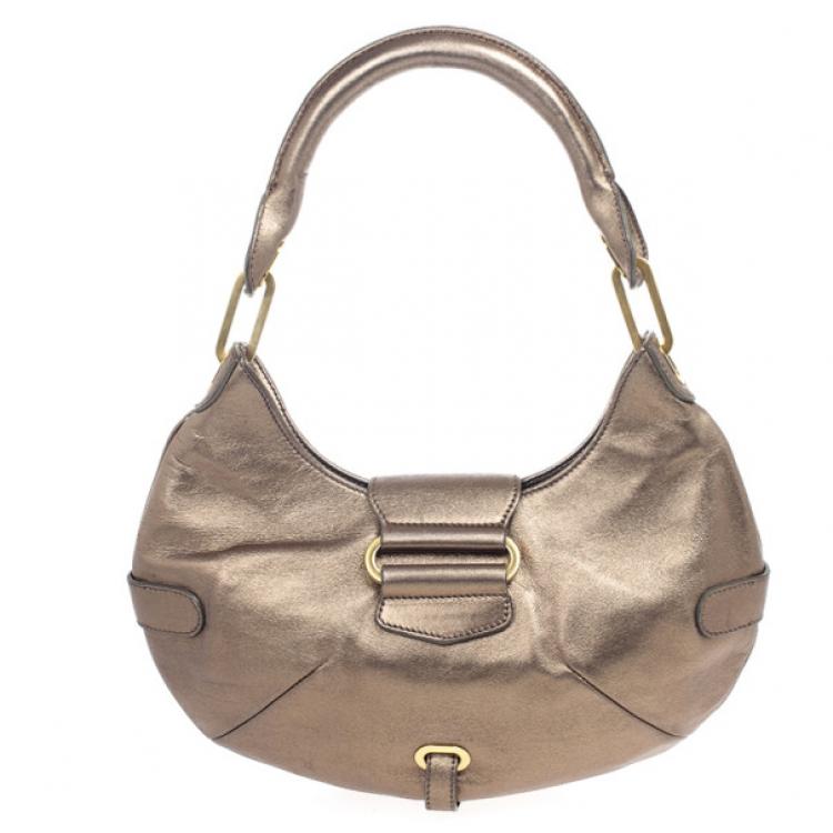 Pre Owned Jimmy Choo Metallic Tulita Hobo