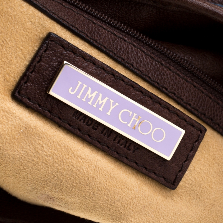 مملوكة مسبقًا Jimmy Choo Blue/Brown Denim and Leather Tulita Hobo