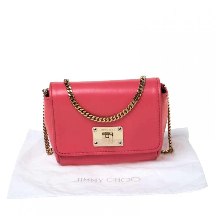 مملوكة مسبقًا Jimmy Choo Hot Pink Leather Mini Ruby Crossbody Bag