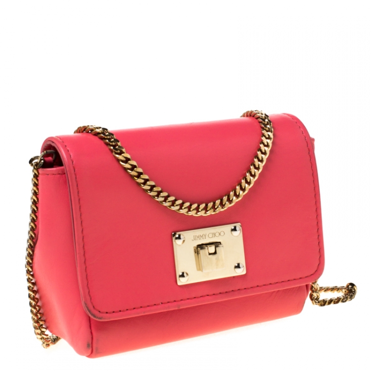 مملوكة مسبقًا Jimmy Choo Hot Pink Leather Mini Ruby Crossbody Bag
