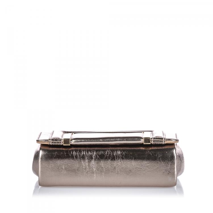 مملوكة مسبقًا Jimmy Choo Metallic Gold Leather Ava Crossbody Bag