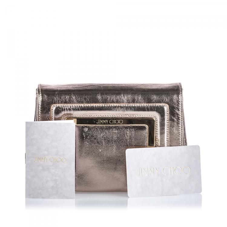 مملوكة مسبقًا Jimmy Choo Metallic Gold Leather Ava Crossbody Bag