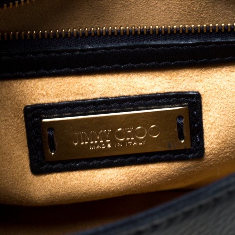 Pre Owned Jimmy Choo Black Leather Padlock Shoulder Bag