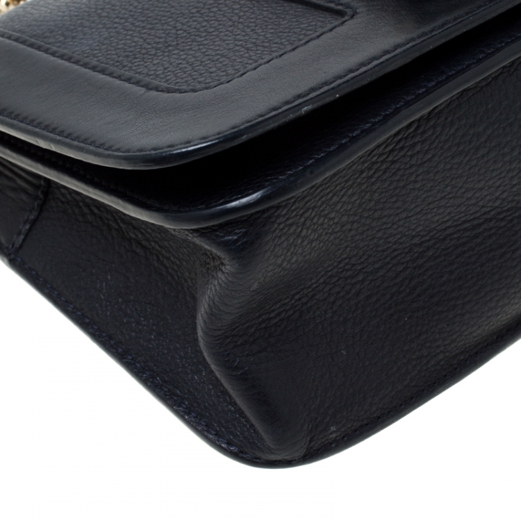 Pre Owned Jimmy Choo Black Leather Padlock Shoulder Bag