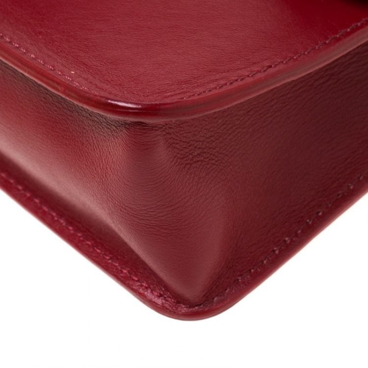 Pre Owned Jimmy Choo Red Leather Rebel Crossbody Bag