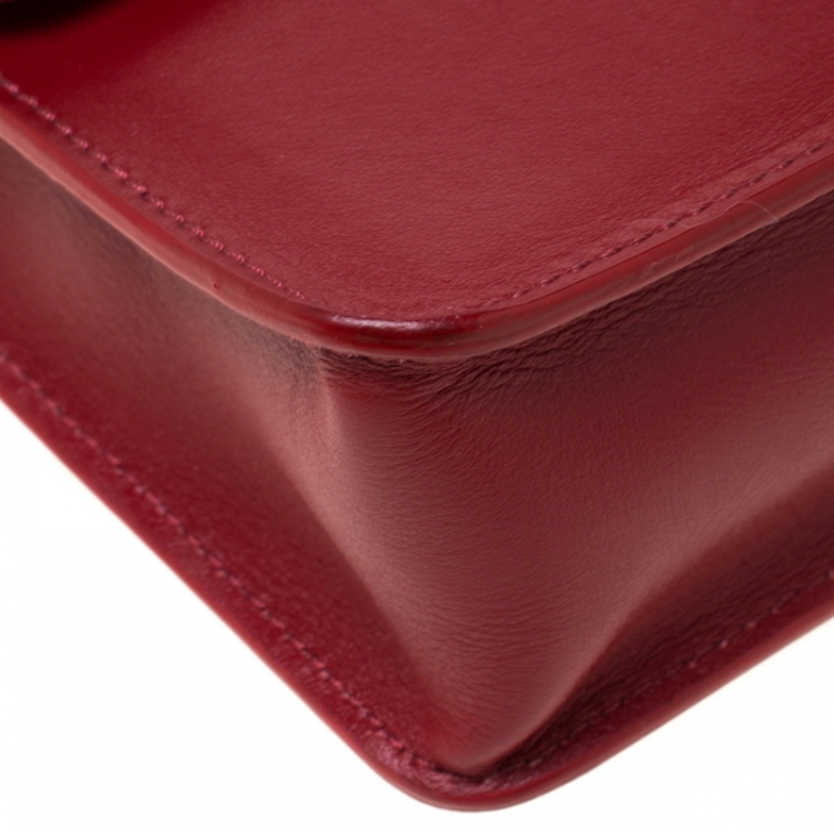 Pre Owned Jimmy Choo Red Leather Rebel Crossbody Bag