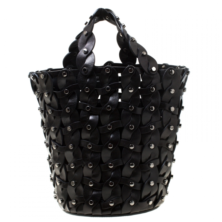 Pre Owned Jimmy Choo Black Leather Studded Crossbody Bag