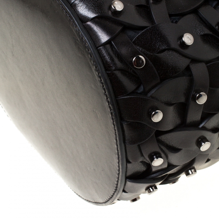 Pre Owned Jimmy Choo Black Leather Studded Crossbody Bag