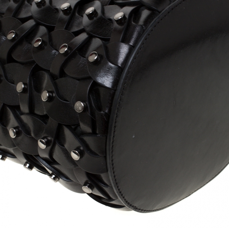 Pre Owned Jimmy Choo Black Leather Studded Crossbody Bag