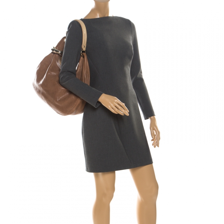 Pre Owned Jimmy Choo Brown Leather Medium Solar Hobo