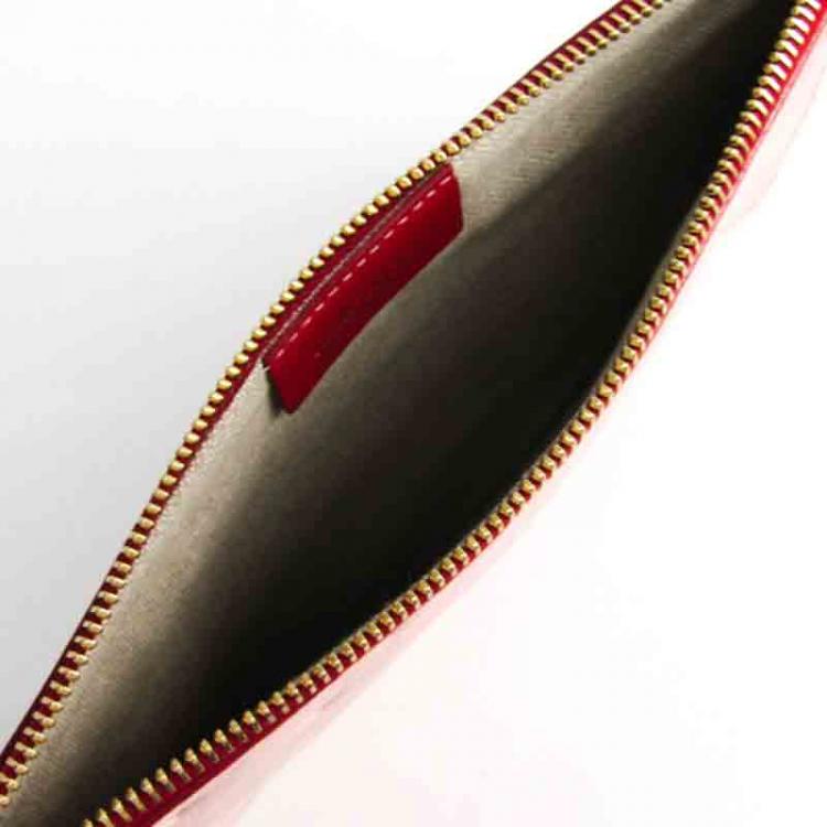 Pre Owned Jimmy Choo Pink Leather Sweet Heart Clutch Bag 