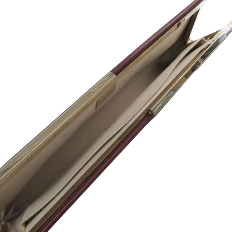 Pre Owned Jimmy Choo Bordeaux Leather Clutch Bag