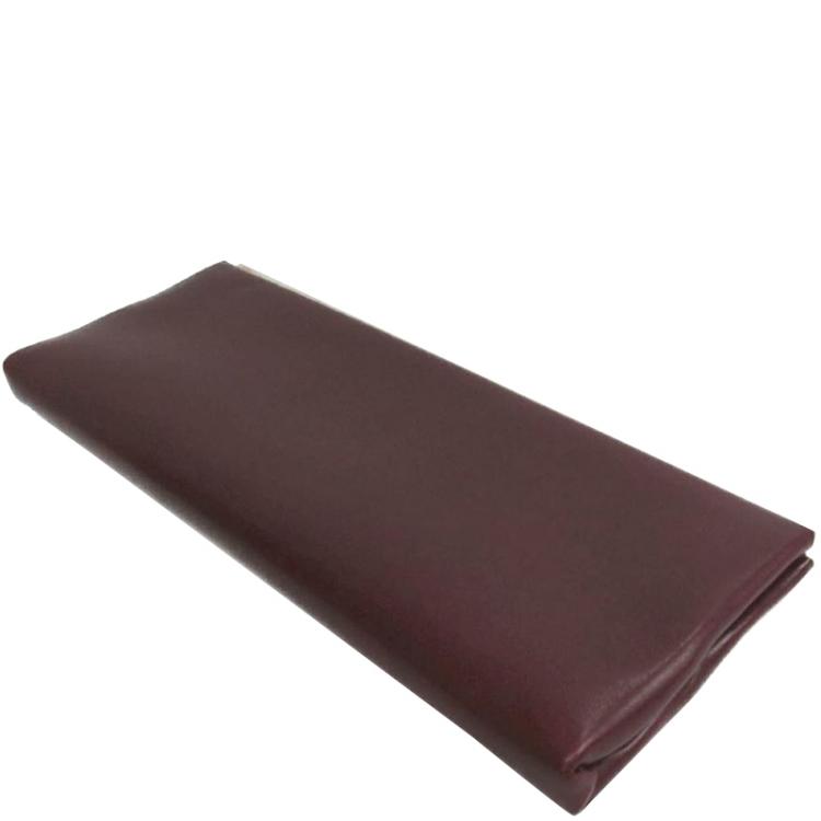 Pre Owned Jimmy Choo Bordeaux Leather Clutch Bag