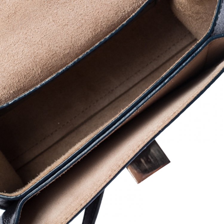 Pre Owned Jimmy Choo Metallic Blue Leather Rebel Crossbody Bag
