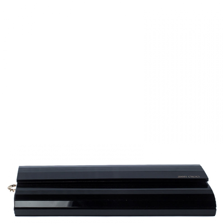 Pre Owned Jimmy Choo Black Acrylic Sweetie Chain Clutch