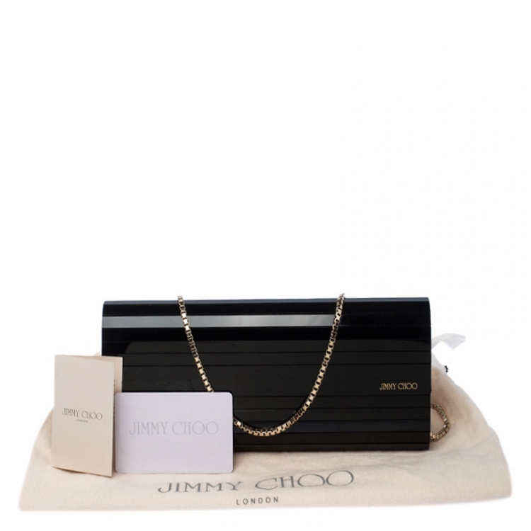 Pre Owned Jimmy Choo Black Acrylic Sweetie Chain Clutch