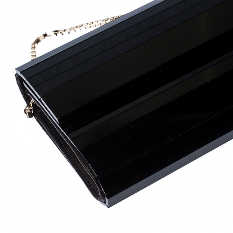 Pre Owned Jimmy Choo Black Acrylic Sweetie Chain Clutch