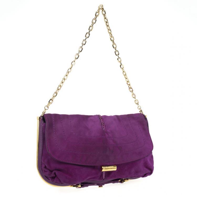 Pre Owned Jimmy Choo Suede Chain Strap Bag