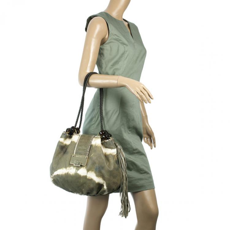 Pre Owned Jimmy Choo Tie Dye Embossed Python Robin Bag