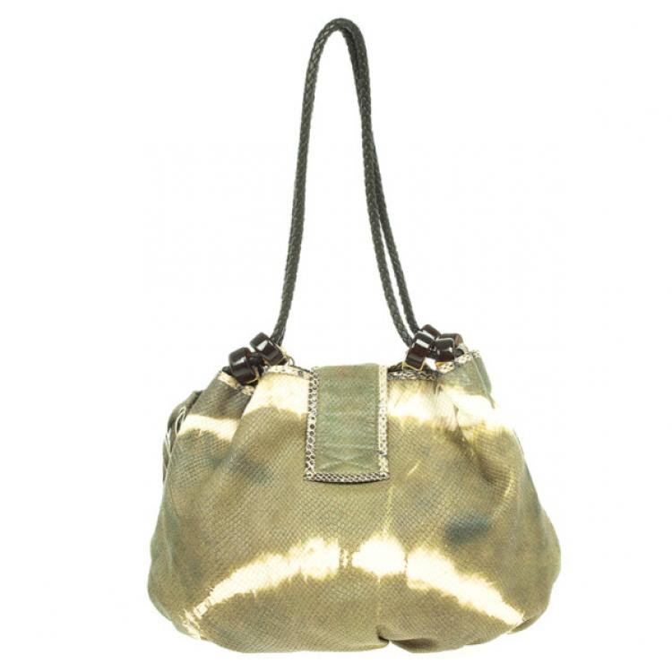 Pre Owned Jimmy Choo Tie Dye Embossed Python Robin Bag