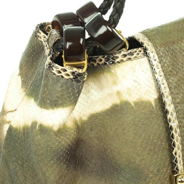 Pre Owned Jimmy Choo Tie Dye Embossed Python Robin Bag