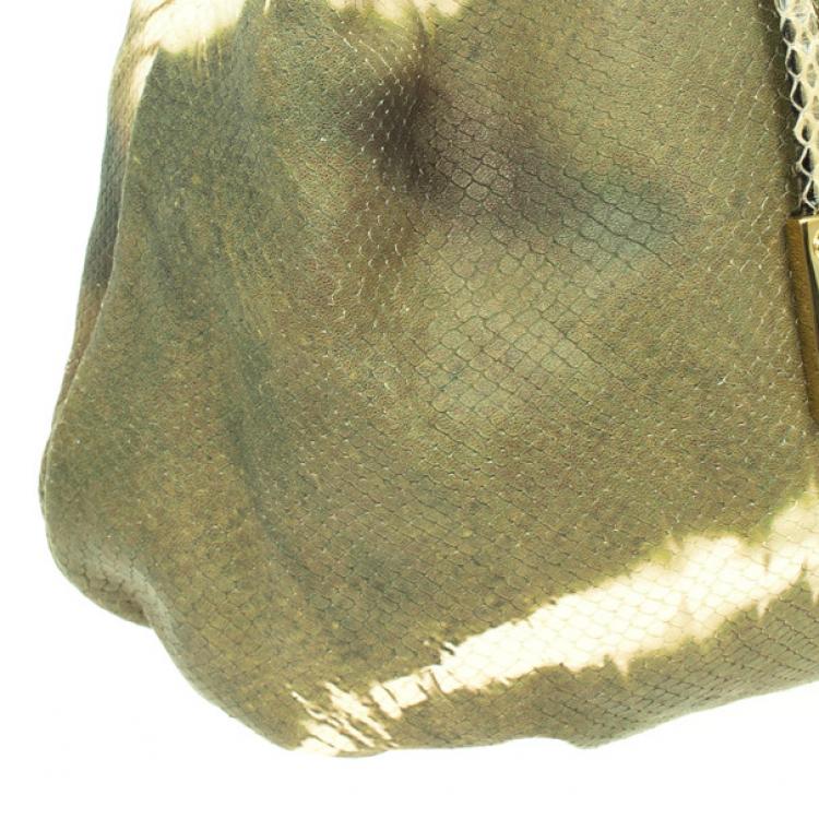 Pre Owned Jimmy Choo Tie Dye Embossed Python Robin Bag