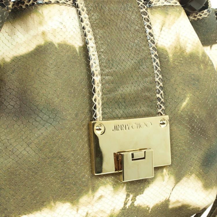 Pre Owned Jimmy Choo Tie Dye Embossed Python Robin Bag