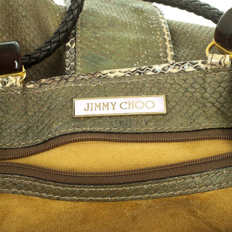 Pre Owned Jimmy Choo Tie Dye Embossed Python Robin Bag