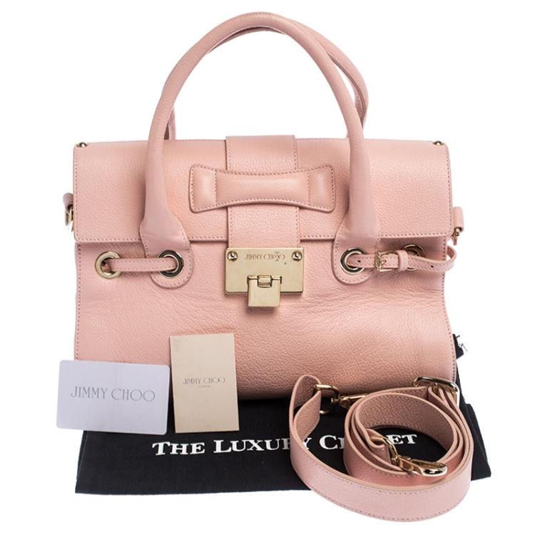 Pre Owned Jimmy Choo Blush Pink Leather Small Rosalie Satchel