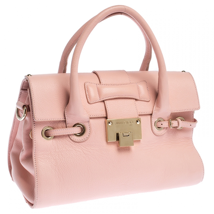 Pre Owned Jimmy Choo Blush Pink Leather Small Rosalie Satchel