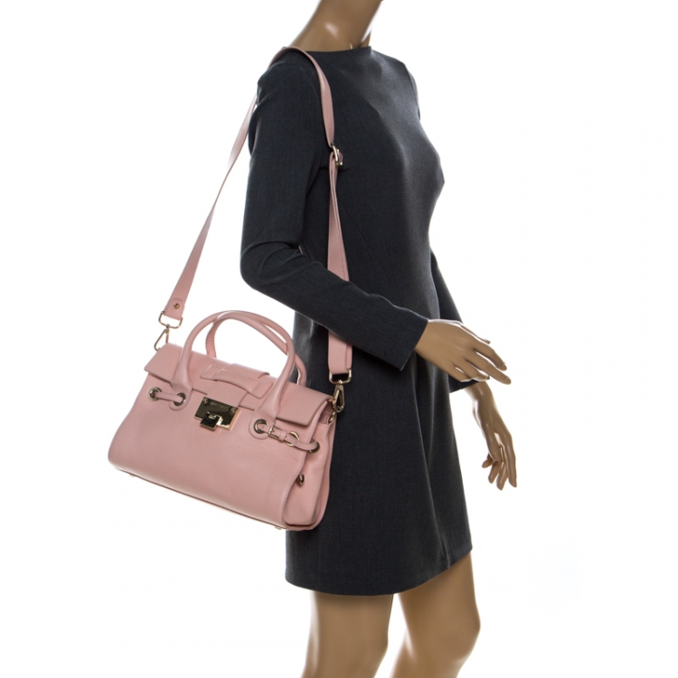 Pre Owned Jimmy Choo Blush Pink Leather Small Rosalie Satchel