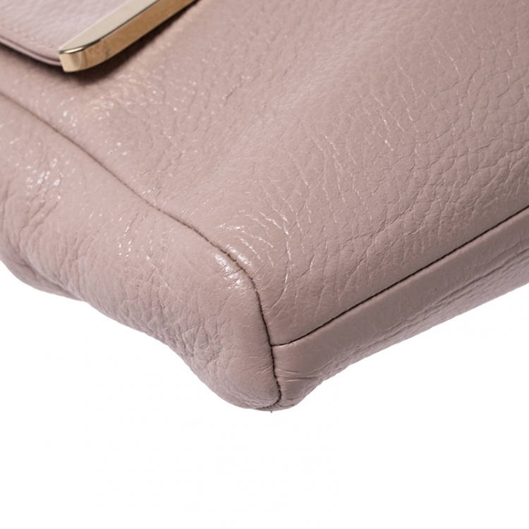 مملوكة مسبقًا Jimmy Choo Nude Patent Leather Flap Clutch