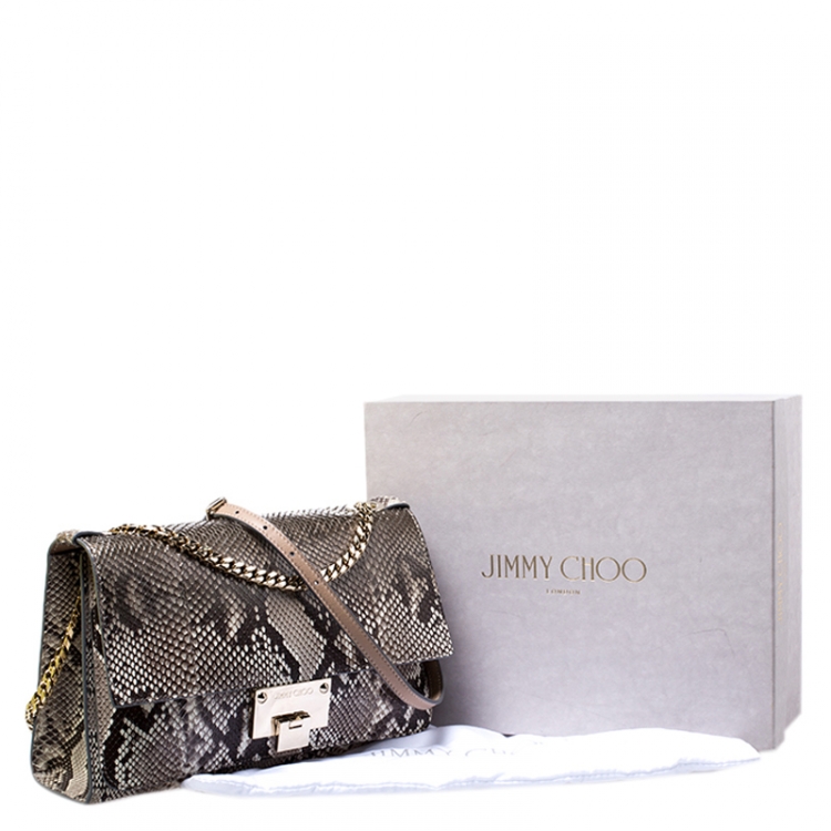 Pre Owned Jimmy Choo Brown Python Rebel Shoulder Bag