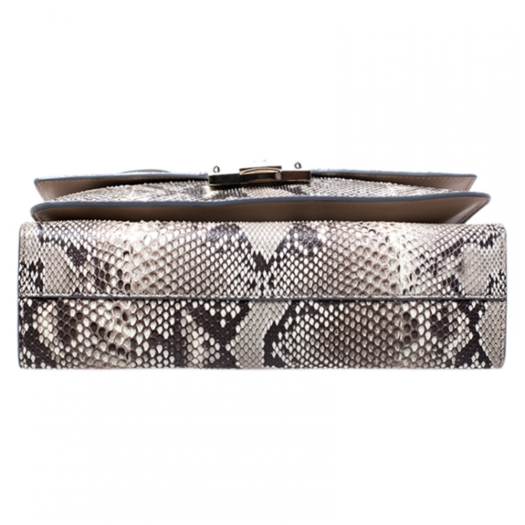 Pre Owned Jimmy Choo Brown Python Rebel Shoulder Bag