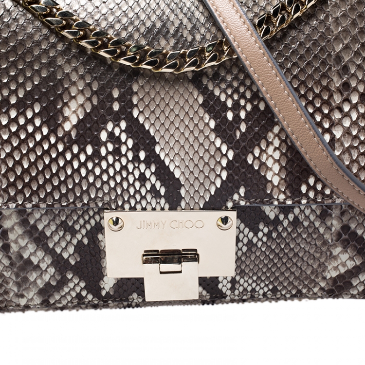 Pre Owned Jimmy Choo Brown Python Rebel Shoulder Bag