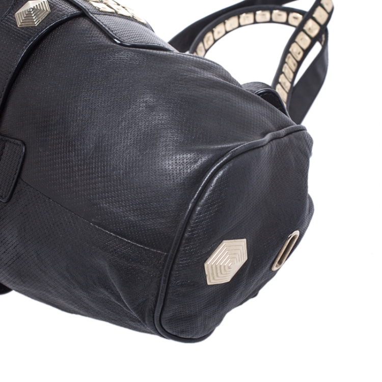 Pre Owned Jimmy Choo Black Leather Studded Riki Tote