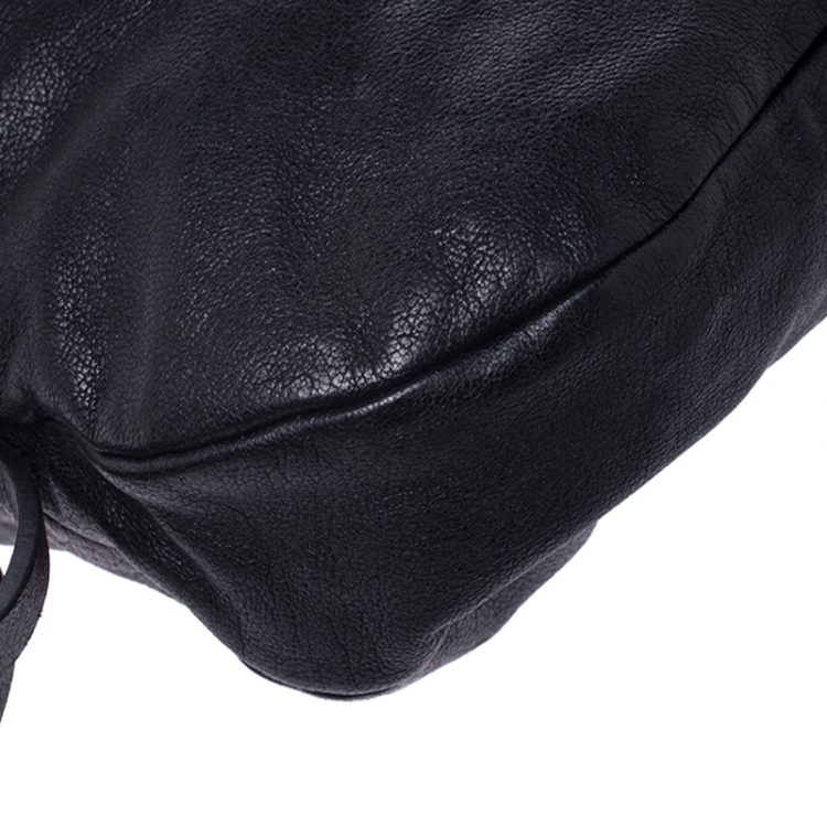 Pre Owned Jimmy Choo Black Leather Small Biker Shoulder Bag