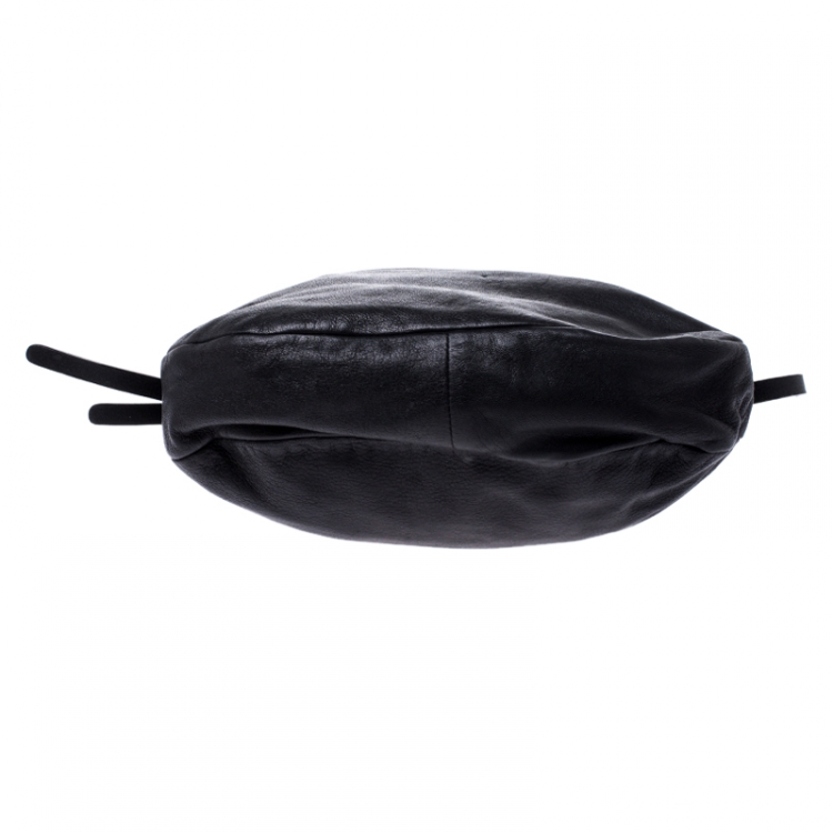 Pre Owned Jimmy Choo Black Leather Small Biker Shoulder Bag