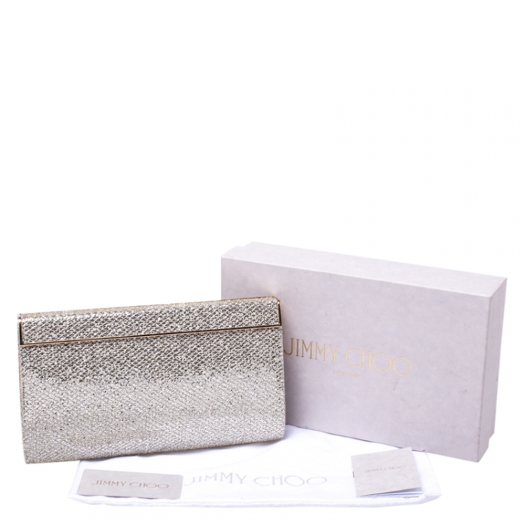 Pre Owned Jimmy Choo Gold/Silver Glitter Cayla Clutch