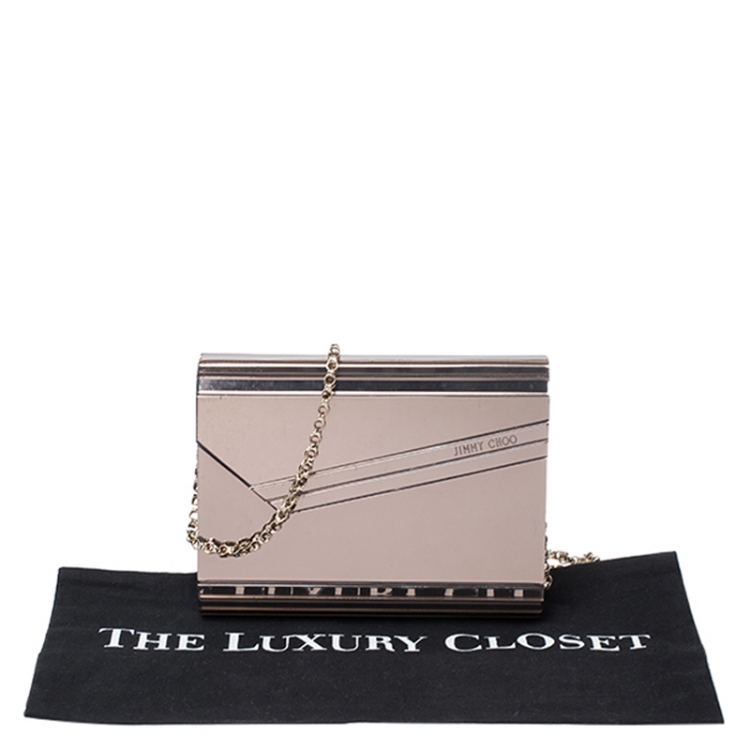 Pre Owned Jimmy Choo Light Brown Acrylic Candy Chain Clutch 