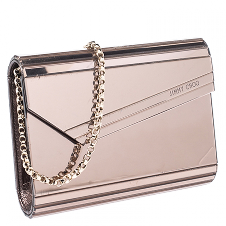 Pre Owned Jimmy Choo Light Brown Acrylic Candy Chain Clutch 