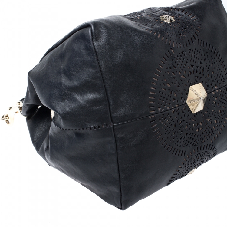 Pre Owned Jimmy Choo Black Leather Lola Slouchy Hobo