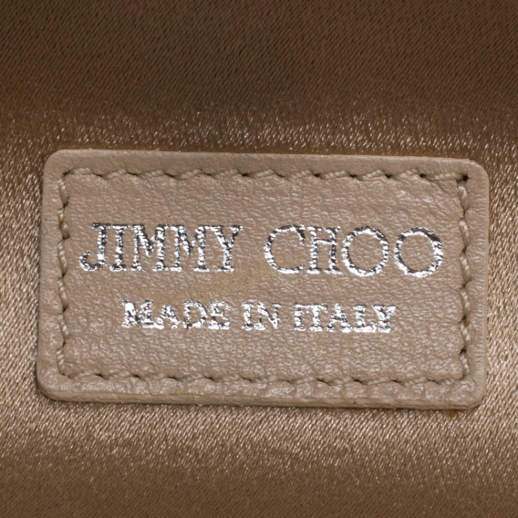 Pre Owned Jimmy Choo Silver Metal Disco Bars Cylinder Coma Clutch