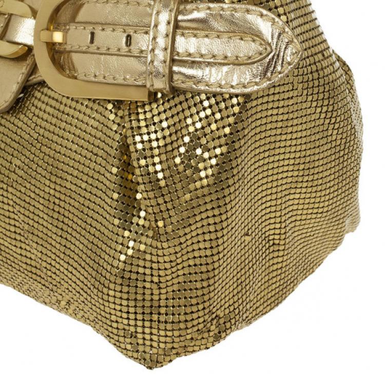 Pre Owned Jimmy Choo Gold Chain Mail Tulita Bag