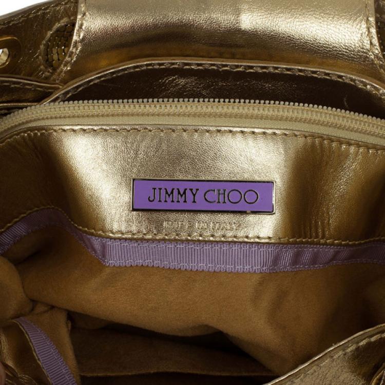 Pre Owned Jimmy Choo Gold Chain Mail Tulita Bag