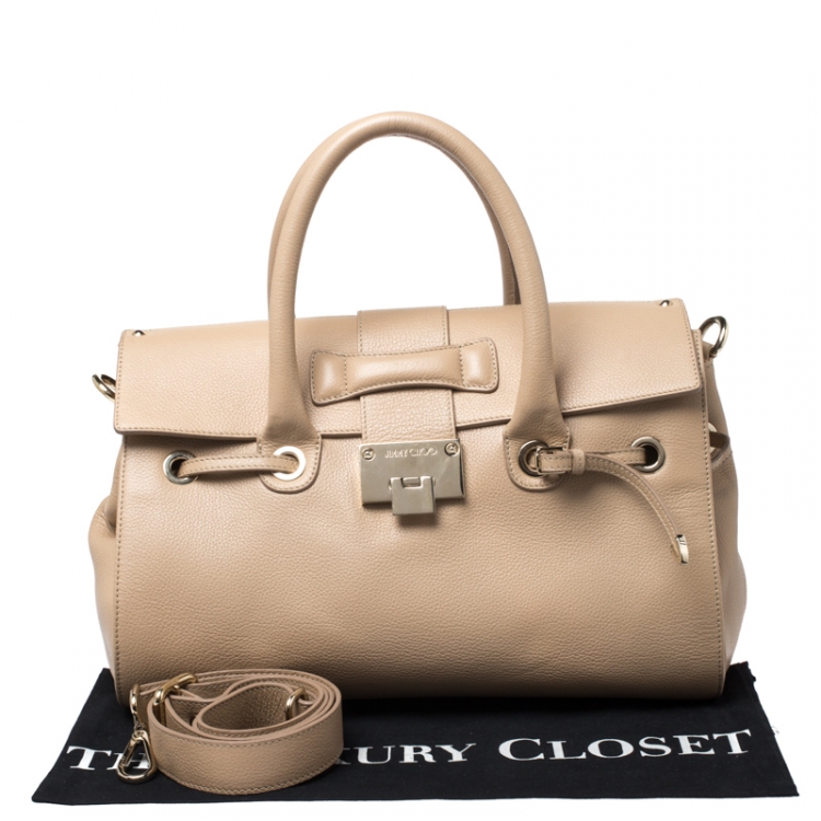 Pre Owned Jimmy Choo Beige Leather Rosalie Satchel