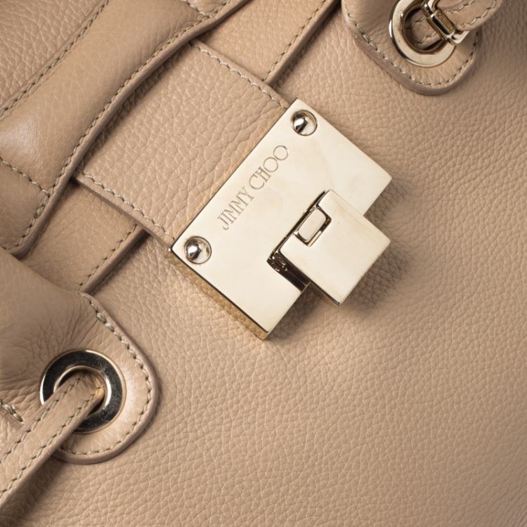 Pre Owned Jimmy Choo Beige Leather Rosalie Satchel
