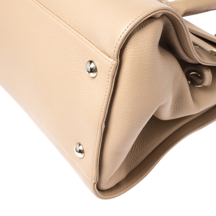 Pre Owned Jimmy Choo Beige Leather Rosalie Satchel