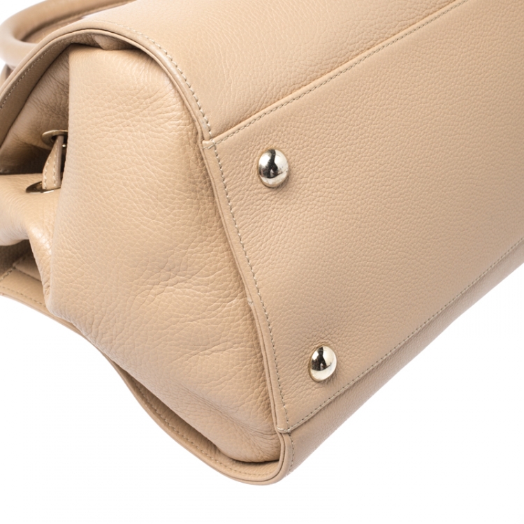 Pre Owned Jimmy Choo Beige Leather Rosalie Satchel